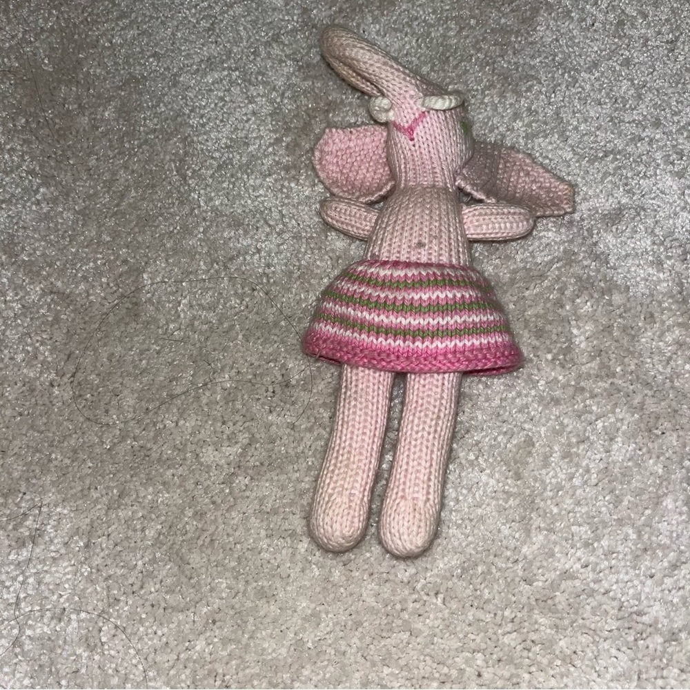 blabla doll elephant rattle pink knit anthropology plush